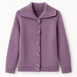 Donna Lewis Lavender Knit Toggle Cardigan Sweater Size L